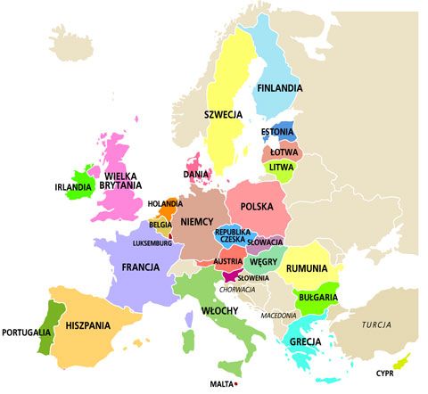 Opis: państwa unia europejska mapa | Edukacja, Edukacja wczesnoszkolna ...